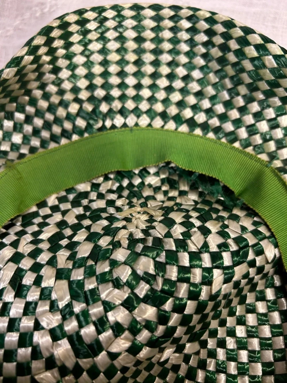 Vintage woven straw like headpiece halo piece - Picture 2 of 7